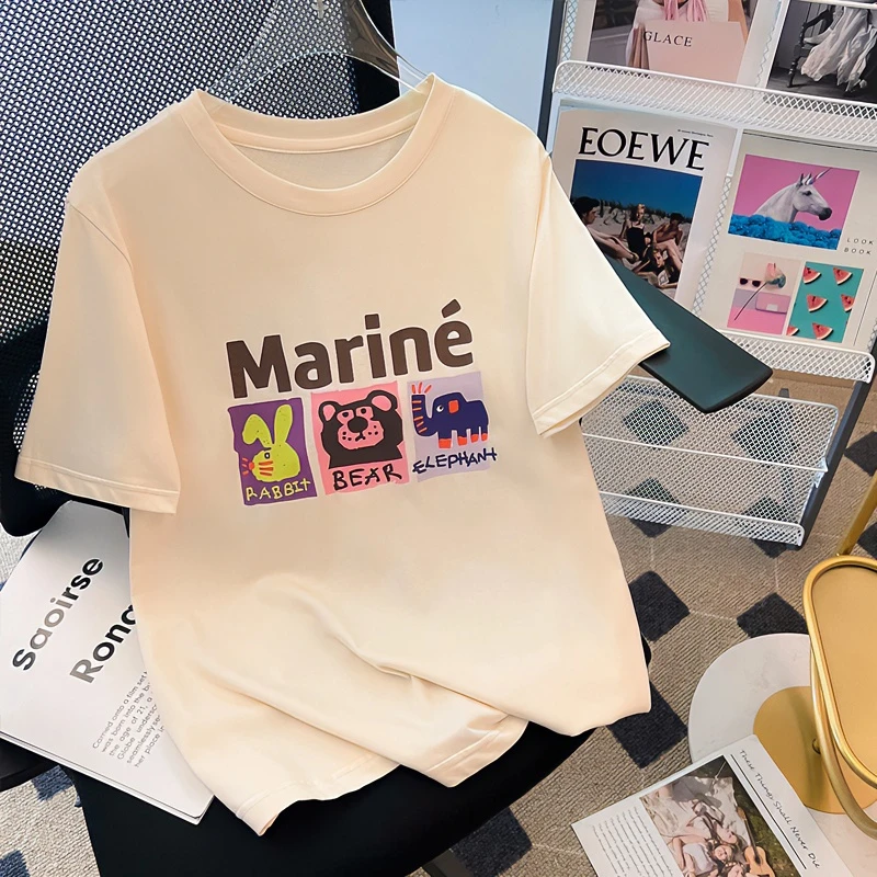 女童短袖T恤夏季2025新款洋气儿童夏装女大童上衣女孩半袖体恤衫