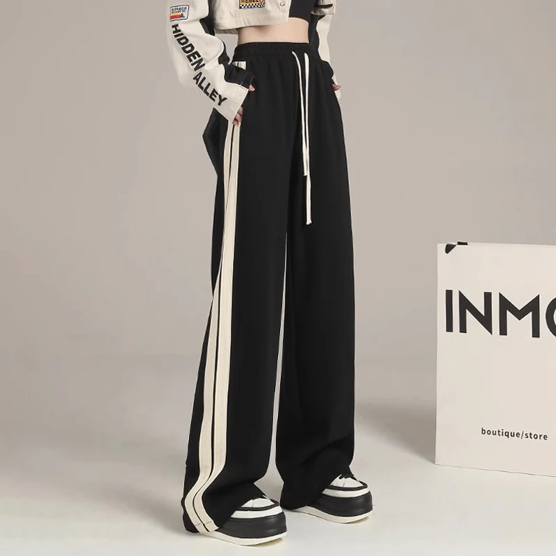 女童裤子秋冬2025新款中腰阔腿裤女宽松显瘦直筒休闲运动长裤