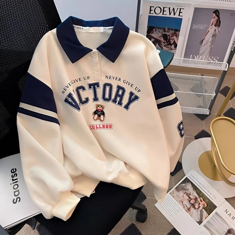 Polo领卫衣新款洋气秋季少女孩女童小清新上衣服儿童薄款秋装附近