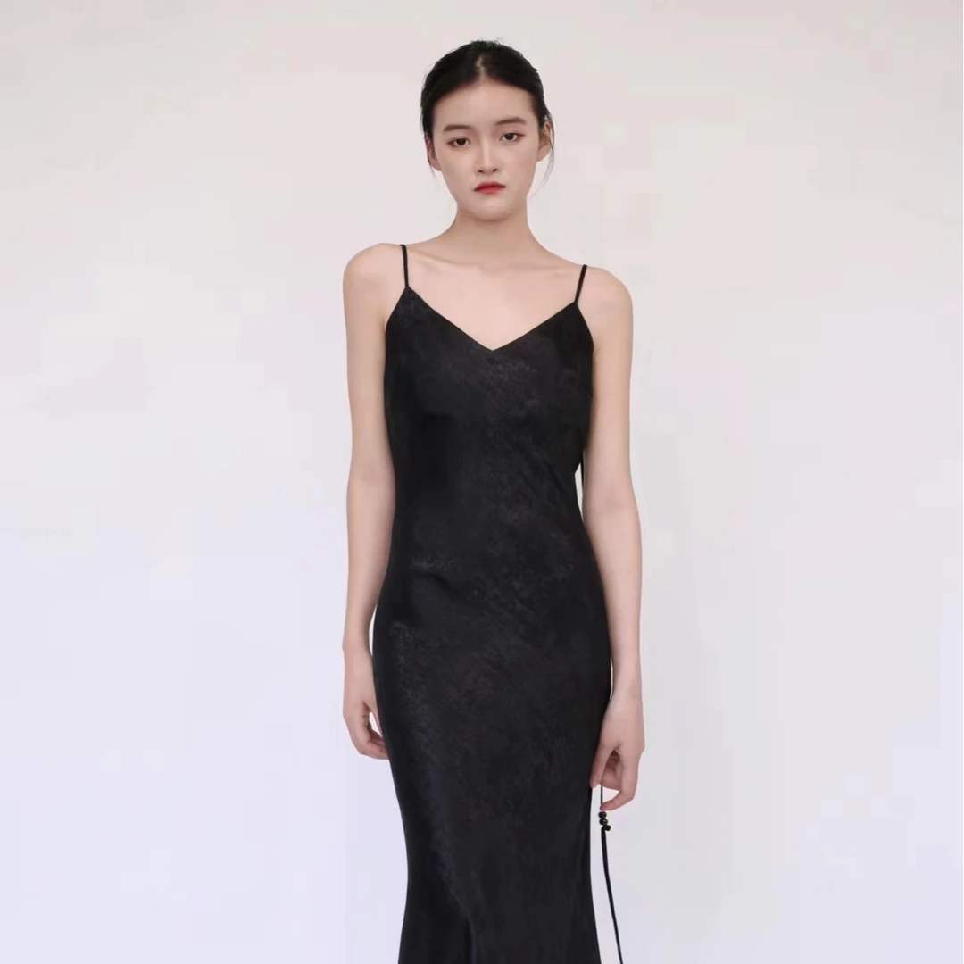 YOUXIJIANG姜又溪夏季时尚鱼尾吊带连衣裙