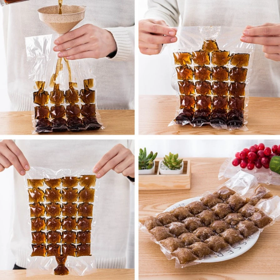 一次性冰格袋冰冻制冰器模具食用储存水果汁汽水自封口冰块袋