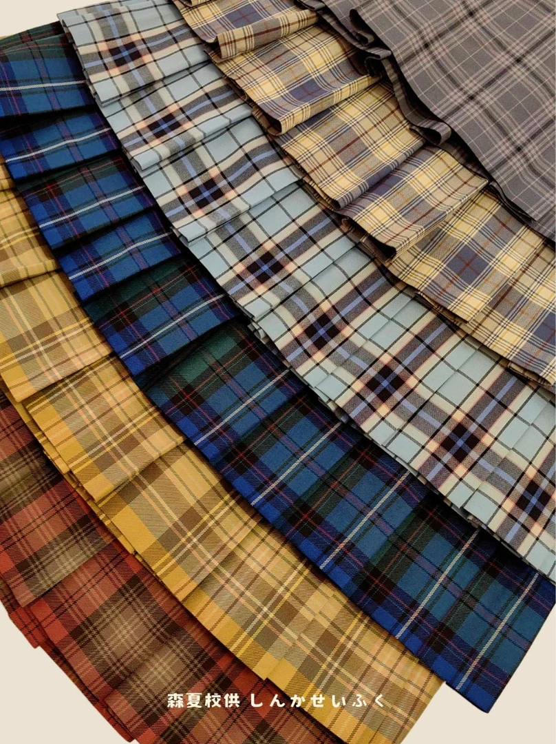 日制校供格子百褶毛衣裙子学生日系