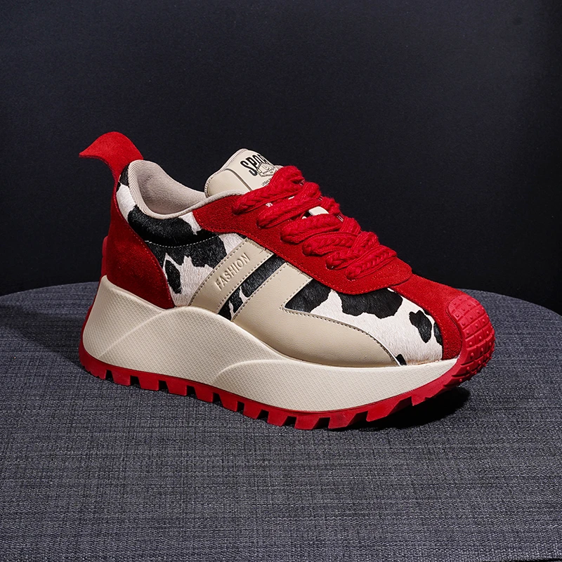 L8912 新款2024休闲秋冬季潮流鞋子加厚百搭软底休闲女鞋厚底单鞋