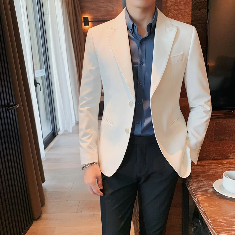 XF03正品商务休闲西装男士纯色修身约会上班相亲单排扣西服潮外套