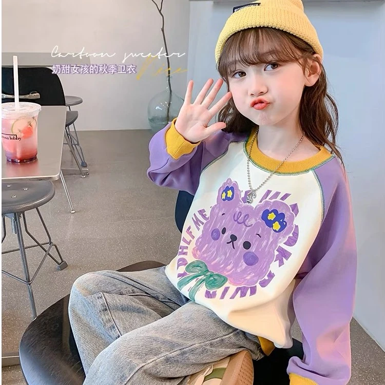 童装女童卫衣春秋款2023新款儿童秋装上衣洋气小女孩长袖卡通潮流