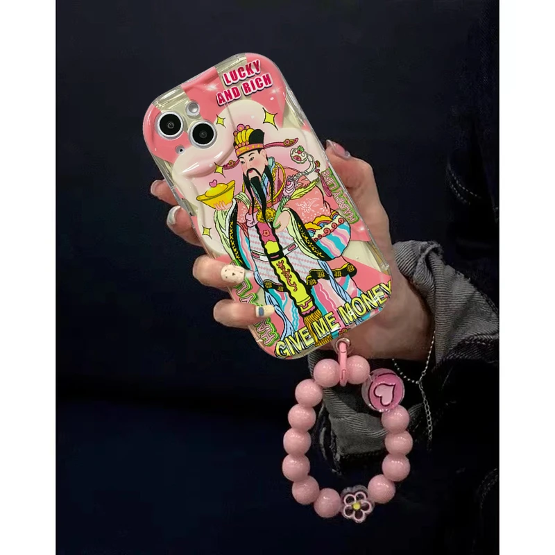 创意个性财神爷苹果14promax手机壳iPhone13全包11软12套xr男女款