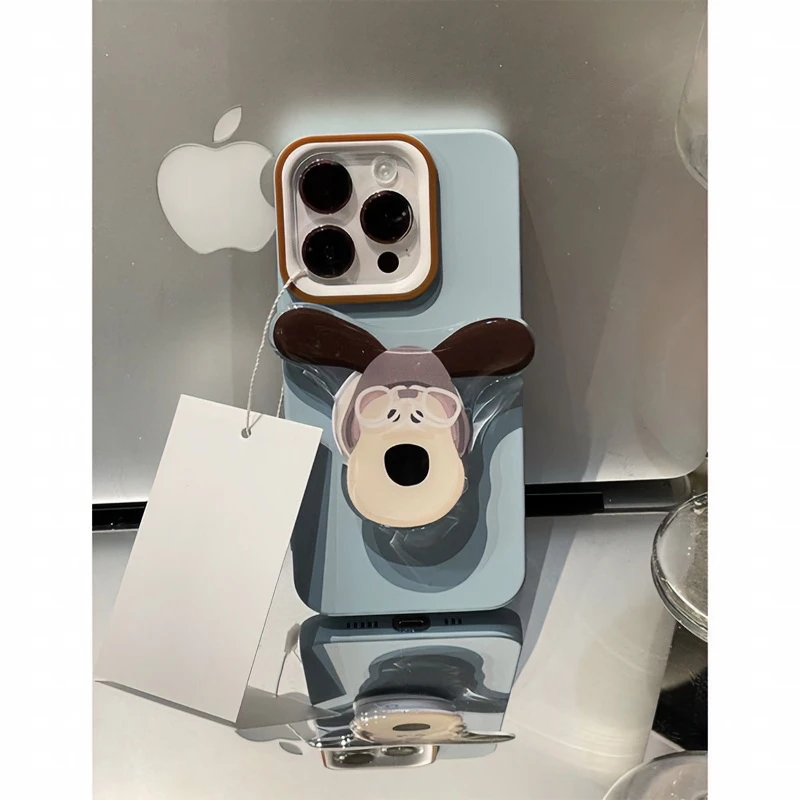 ins可爱狗狗支架苹果13手机壳iPhone14promax女11全包12软套x/xr