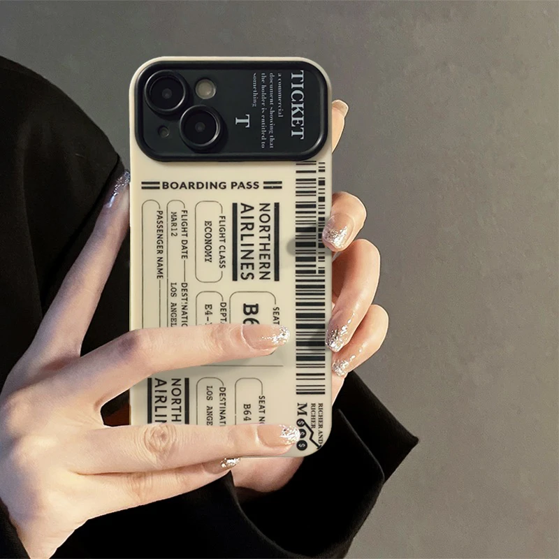 创意个性登机票iPhone14promax手机壳苹果13全包12软套11男女款