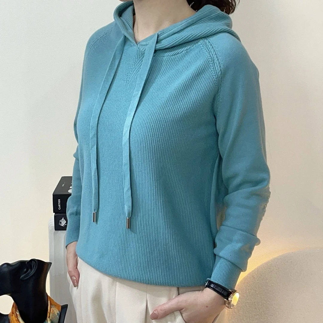 2025秋冬新款针织打底衫女内搭加厚针织衫帽衫套头