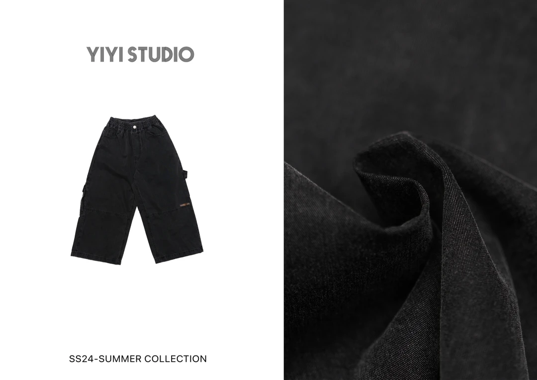 YiYi 童装夏款工装风牛仔九分裤0278