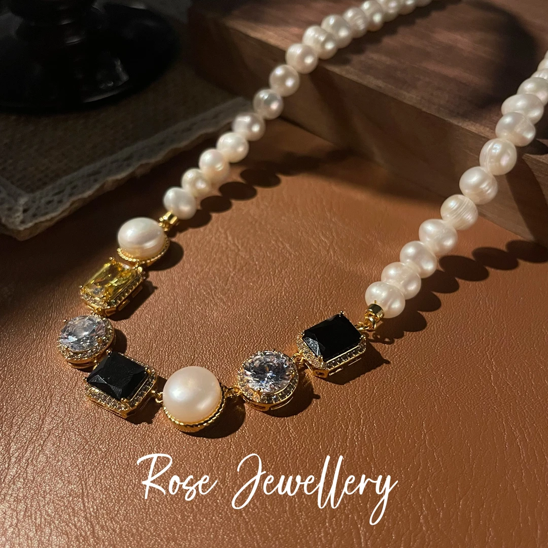 铜合金仿水晶项链 X3105-外贸高奢J10简约轻奢气质项链【Necklace】