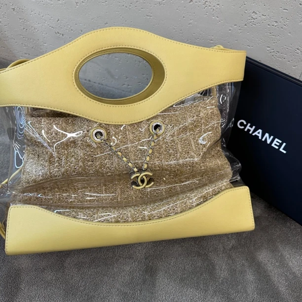 99新 Chanel/香奈儿 31bag19s秀款pvc果冻拼皮单肩包斜挎包女款