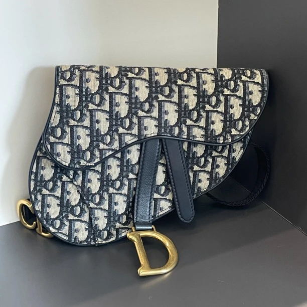 95新 DIOR/迪奥 Saddle刺绣老花满印马鞍小号腰包19年腰包女款