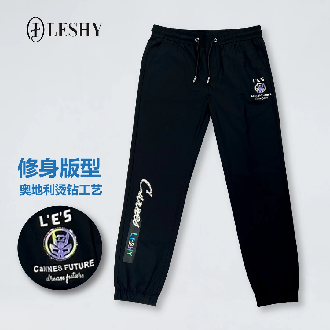 乐士情侣男装百搭夏季简欧时尚潮流舒适透气休闲运动裤66221SY013