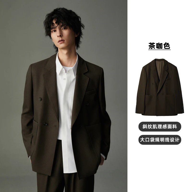 【高定】西服男时尚休闲商务职业通勤修身男士西装婚礼外套EM632