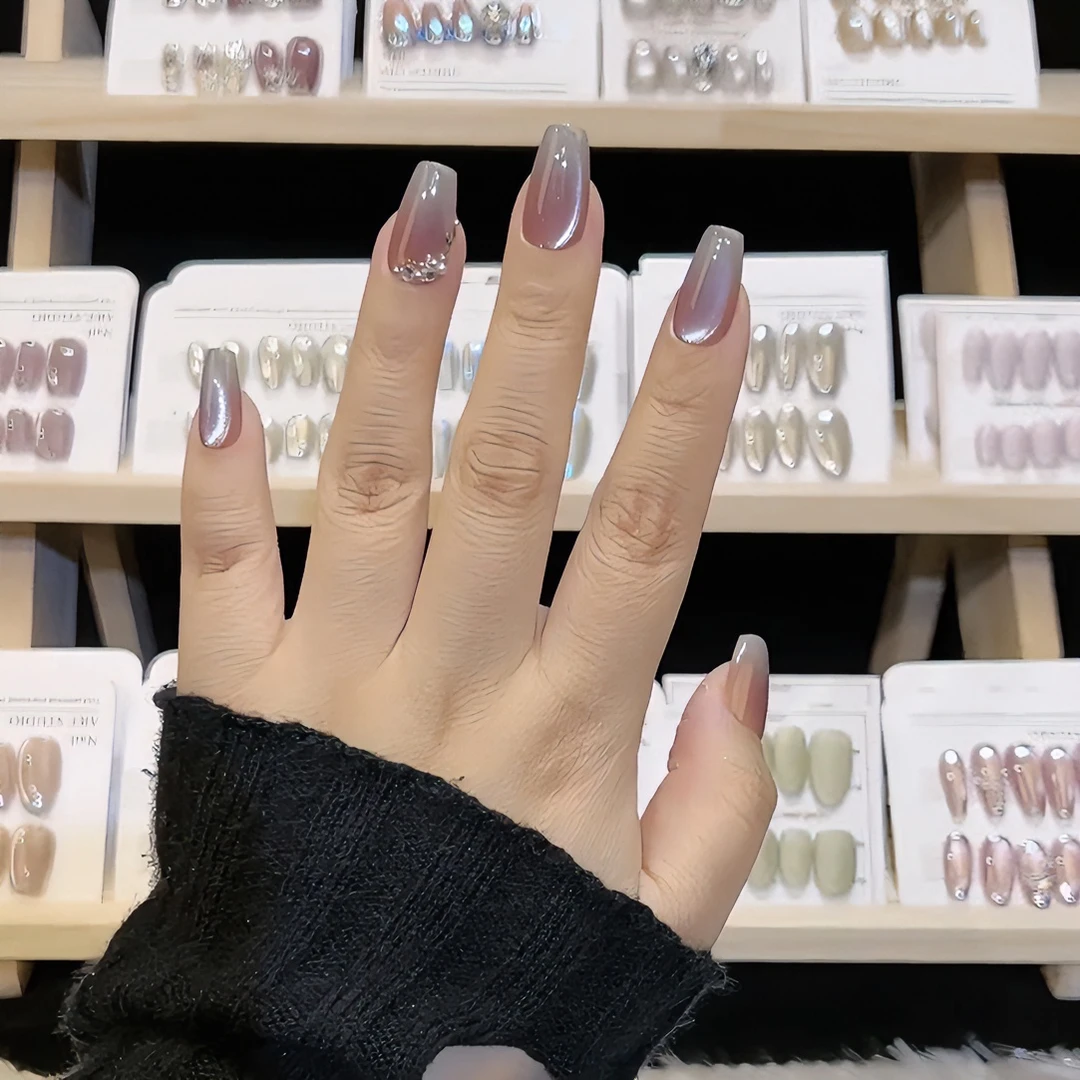 【浮生妄】纯手工腮红猫眼晕染穿戴甲可拆卸手指甲贴片成品