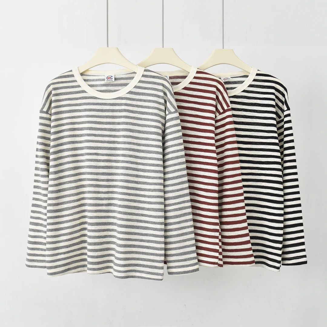 2024-新款针织条纹款文艺减龄长袖打底衣  751