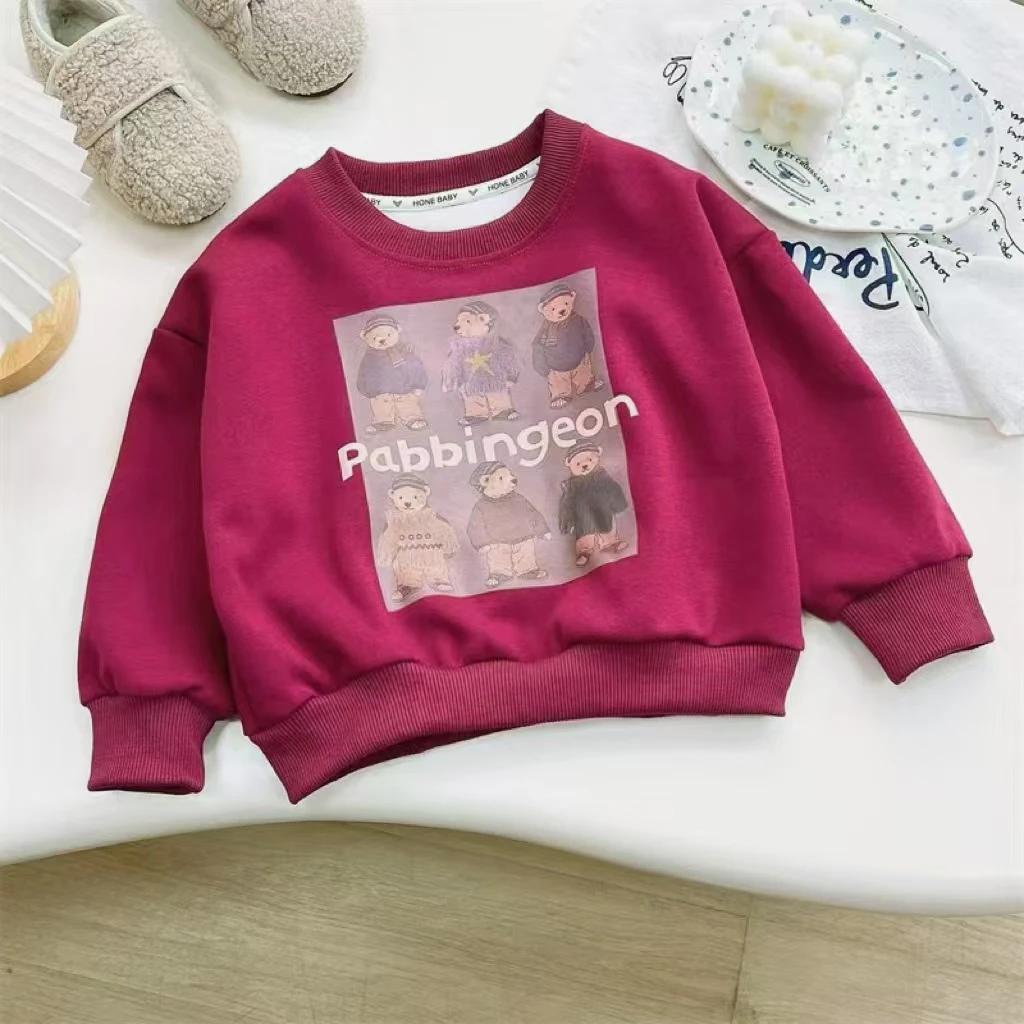 【当季热卖】AA新款女童洋气百搭圆领长袖卫衣