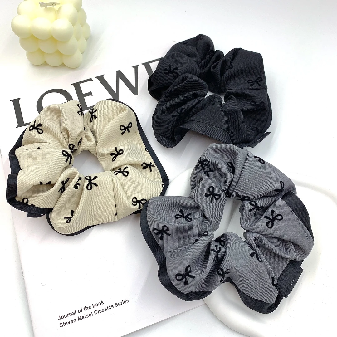 高级感布艺法式发圈不扯头发宽边高弹发绳发圈