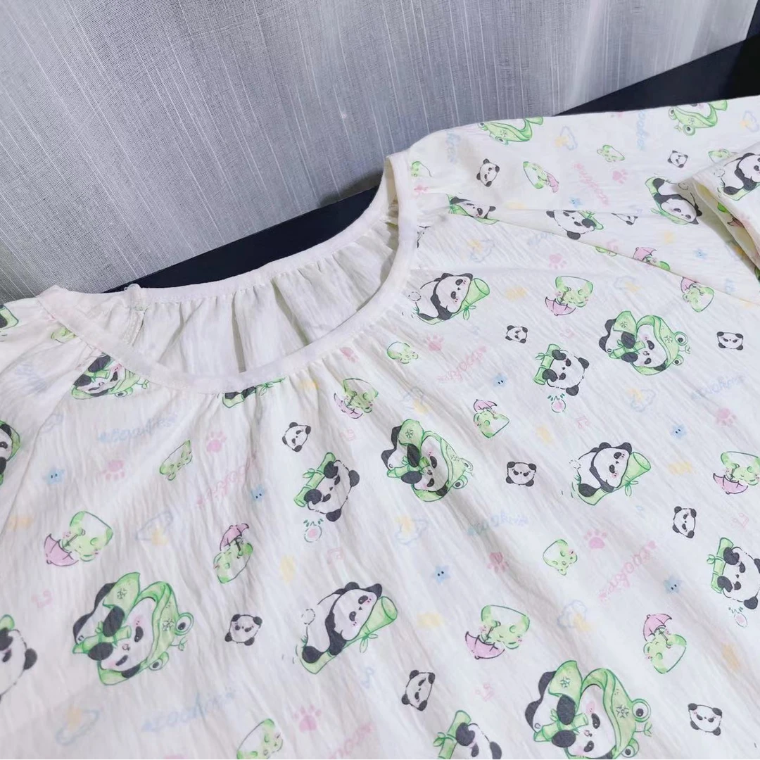 呱熊猫可爱卡通睡衣女秋季韩系ins风学生长袖长裤家居服女可外穿K