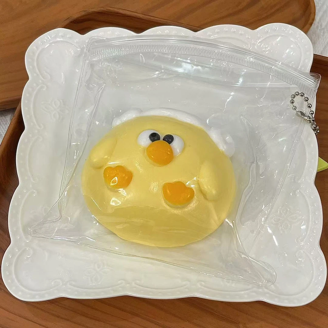 【浴帽墩墩鸡】现货捏捏乐食品级硅胶纯手工制作解压玩具手工DIY