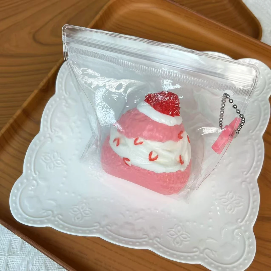 【草莓奶油泡芙】现货捏捏乐食品级硅胶纯手工制作解压玩具手工DIY