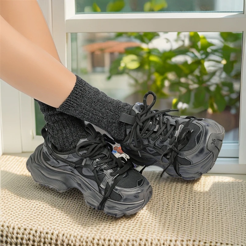 Violentbear/暴力熊秋冬新款百搭透气增高厚底运动鞋老爹鞋9688-1