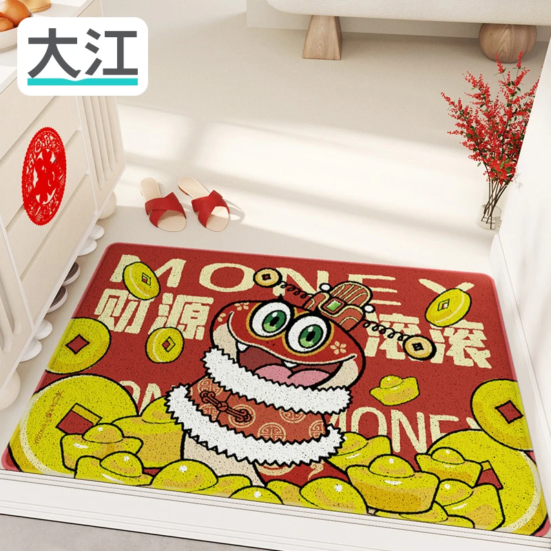 大江入户门地垫红色玄关进门地毯防滑耐磨轻奢高级垫丝圈门口脚垫