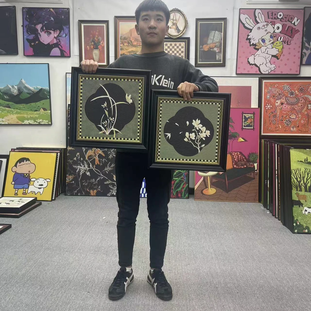 中古风装饰画客厅餐厅沙发背景墙艺术壁画法式复古卧室床头挂4040