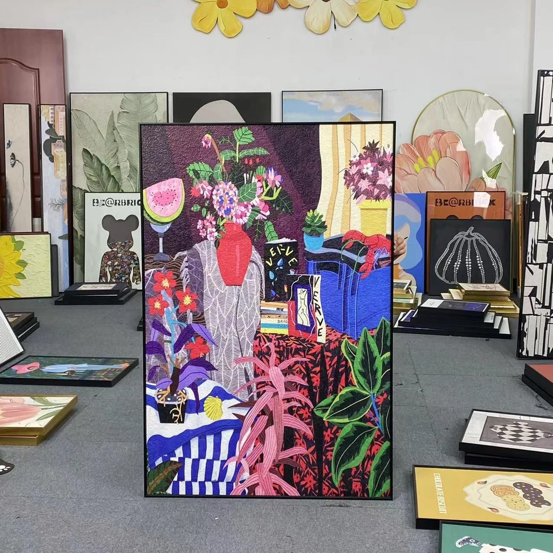 马蒂斯抽象派画客厅大幅落地装饰画高级感小众艺术沙发背景80120