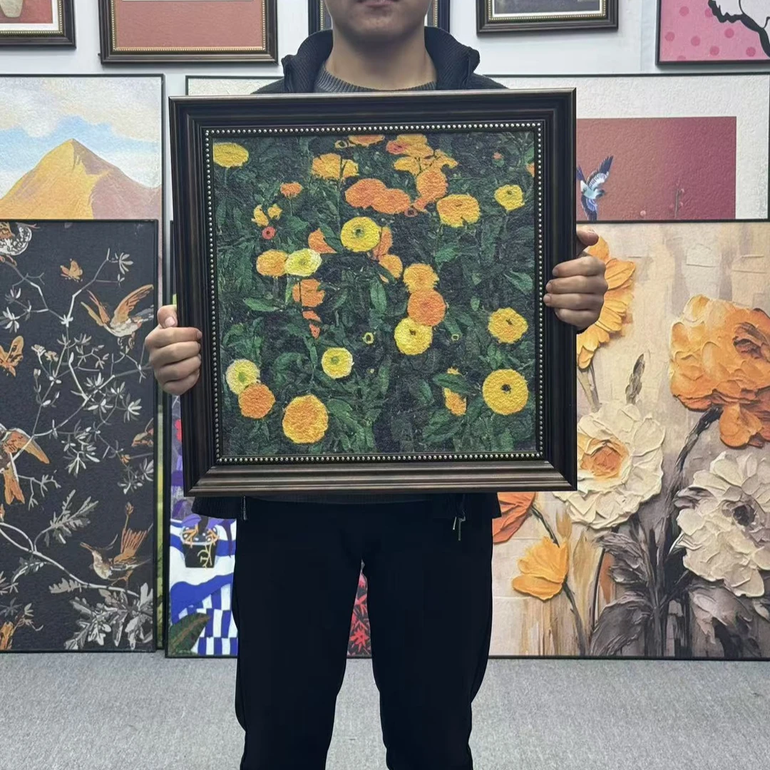 仟象映画金盏花卧室餐厅客厅装饰画壁画挂画墙画简约无框画装5050