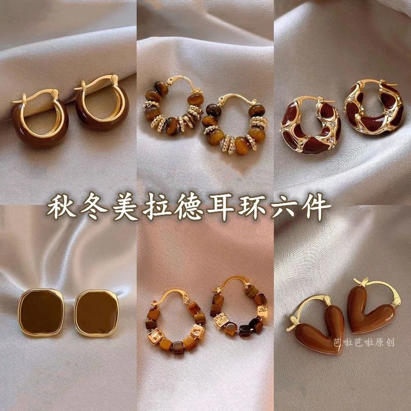 秋冬美拉德复古耳扣女2024年新款爆款耳钉小众设计气质高级感耳环