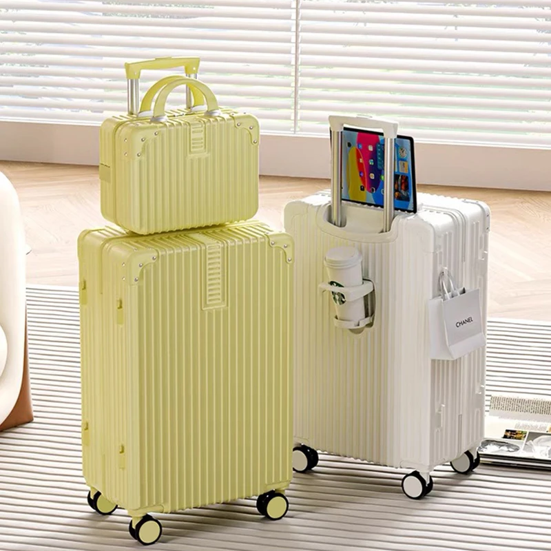 加厚多功能行李箱高颜值旅行箱大容量密码箱结实拉杆箱复古皮箱子