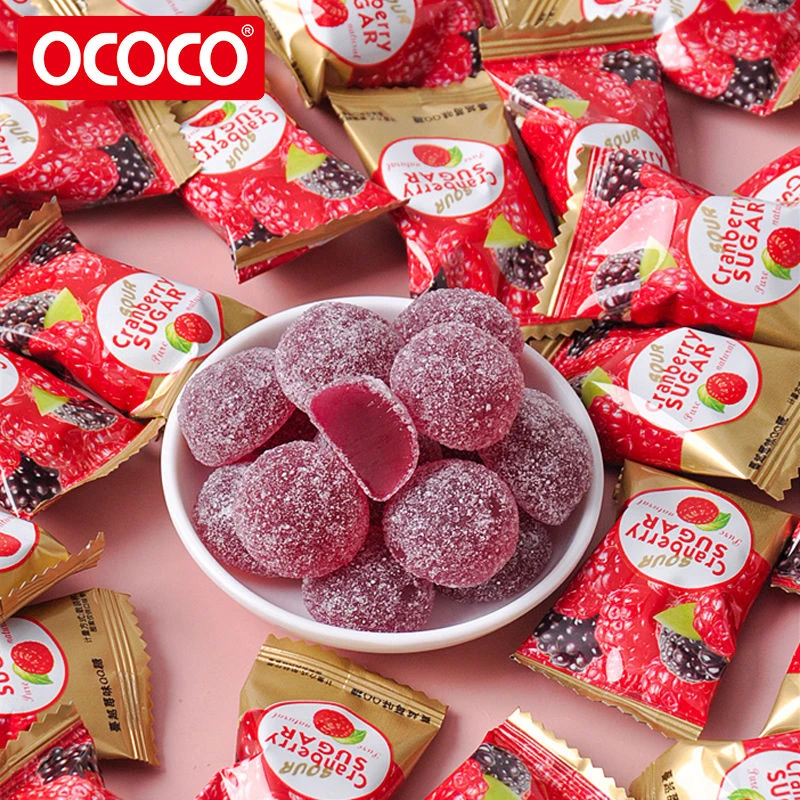 OCOCO蔓越莓软糖糖果238g袋装QQ橡皮糖结婚庆满月周岁喜糖小零食