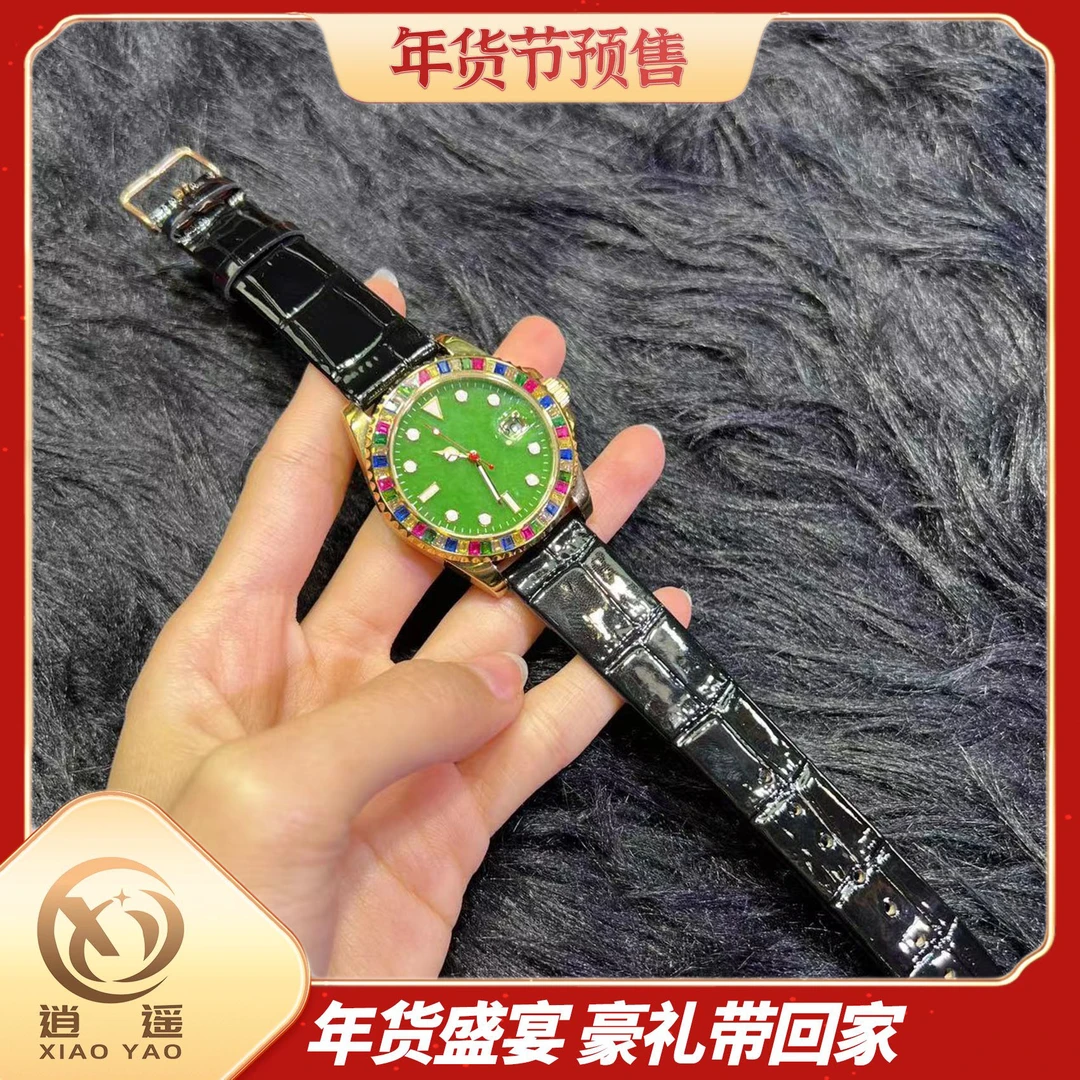 非金属手链 【逍遥】翡*翠彩虹新款时尚腕表*2908/689/多样性发/1件