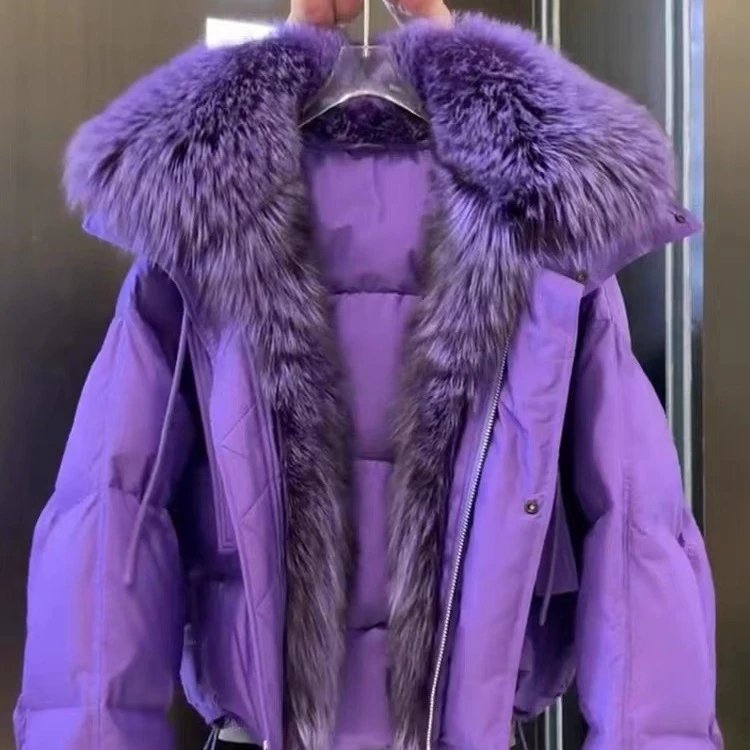 冬季超好看女新款小个子韩系穿搭加厚毛领百搭棉服短外套