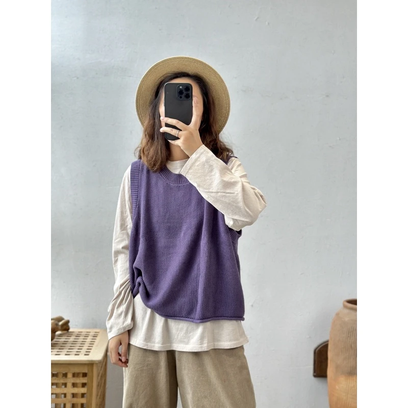 秋冬新款针织马甲圆领麻线休闲叠穿超美背心马夹不变形