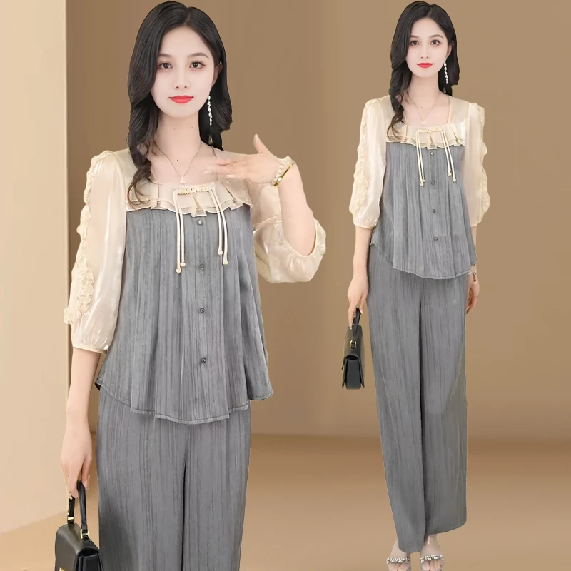时尚秋季女2025新款夏季修身宽松显瘦气质洋气春装女收腰显瘦套装