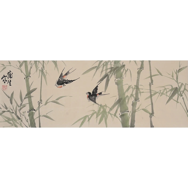 预展勿拍-张蒲生-竹鸟图-74*26