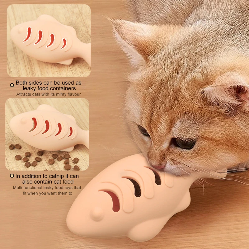 猫咪玩具硅胶鱼仔自嗨逗猫棒鱼儿咬乐小猫用品零食薄荷玩具