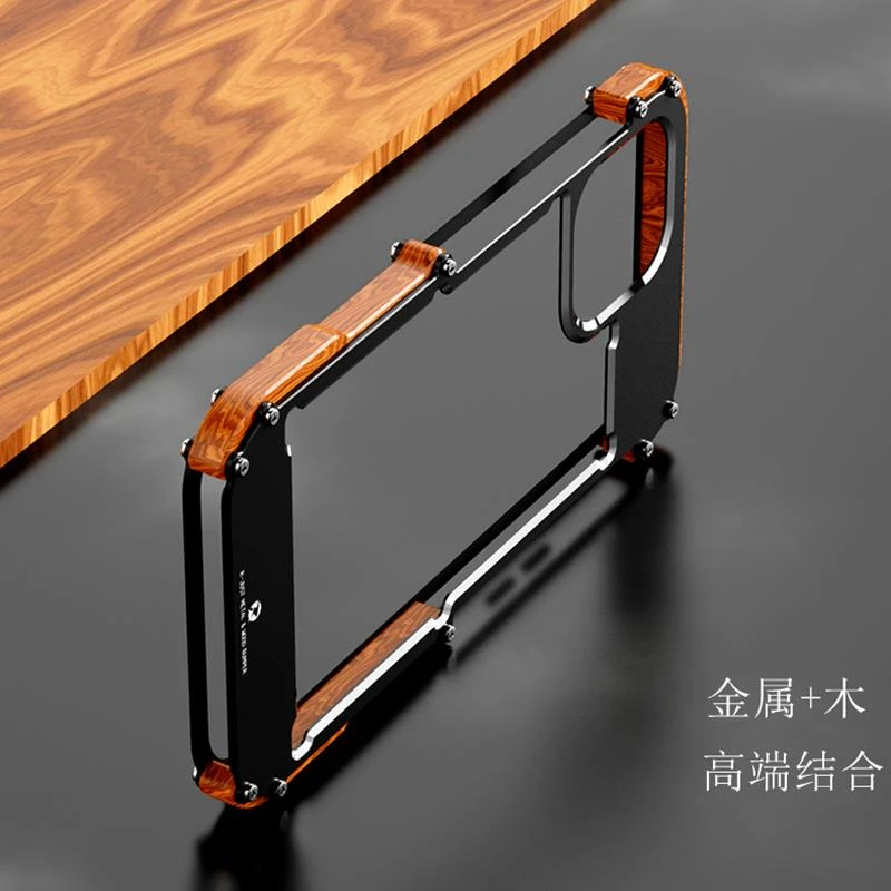 ProMax金属边框iPhone15plus高颜值手机保护壳13透气散热保护套男