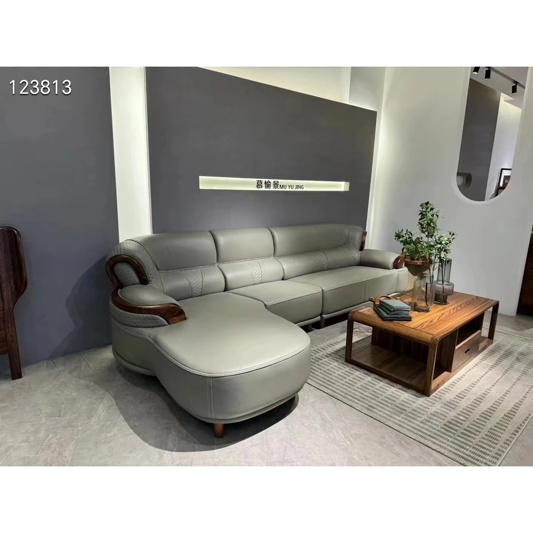 X05转角沙发乌金木3500*900*900坐深550坐高420