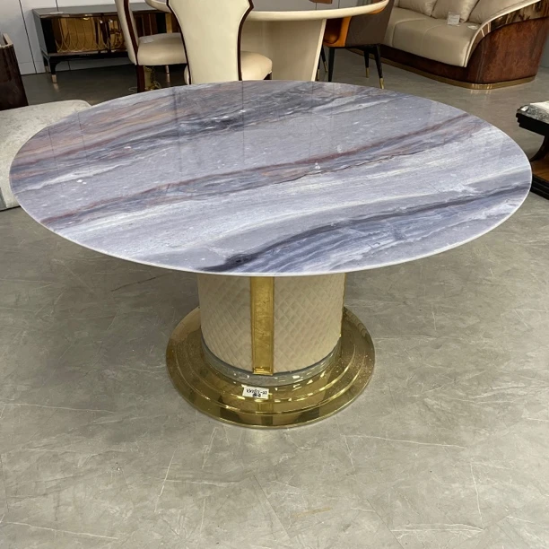 VX1812-22餐桌大理石1350*750家用简约时尚圆形天然美观台面艺术