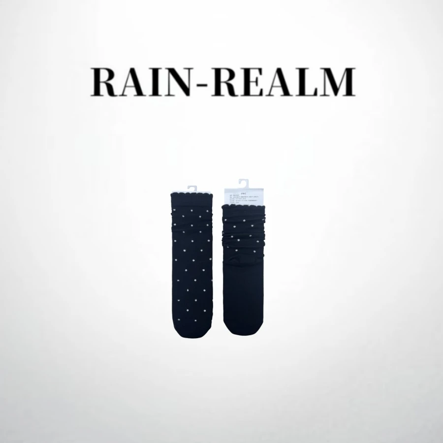 【Rain realm】秋冬长筒波点堆堆羊绒袜四双装