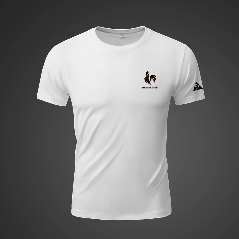 法国大公鸡潮牌男士夏季纯棉短袖T恤圆领宽松大码休闲简约运动潮t