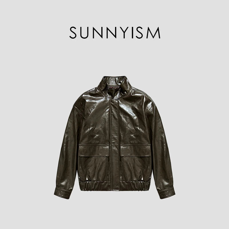 Sunnyism “海莉皮衣” 全进口pu皮料 重磅折纸工艺皮夹克 PY00271