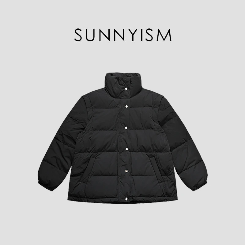 Sunnyism 拼拼袖 冬季黑色袖子可拆卸鹅绒服 WT00915