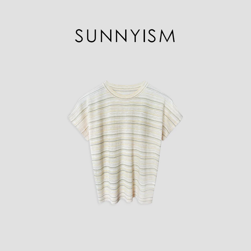 Sunnyism “香草千层” 康赛妮羊毛真丝细极简老钱T恤 TX01569