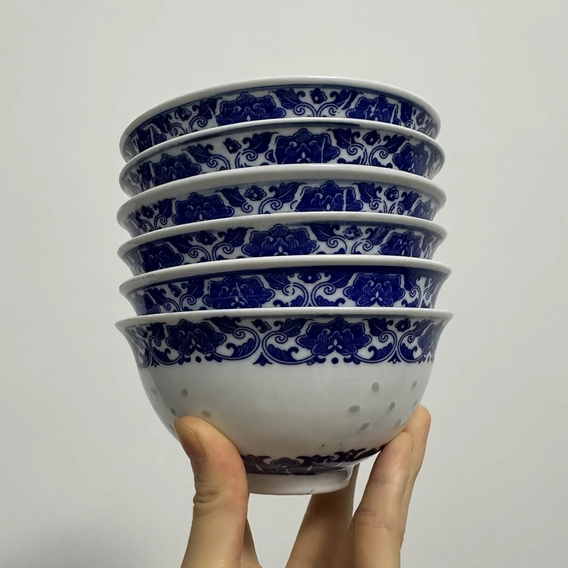 12.5厘米  芙蓉花米饭碗 2个