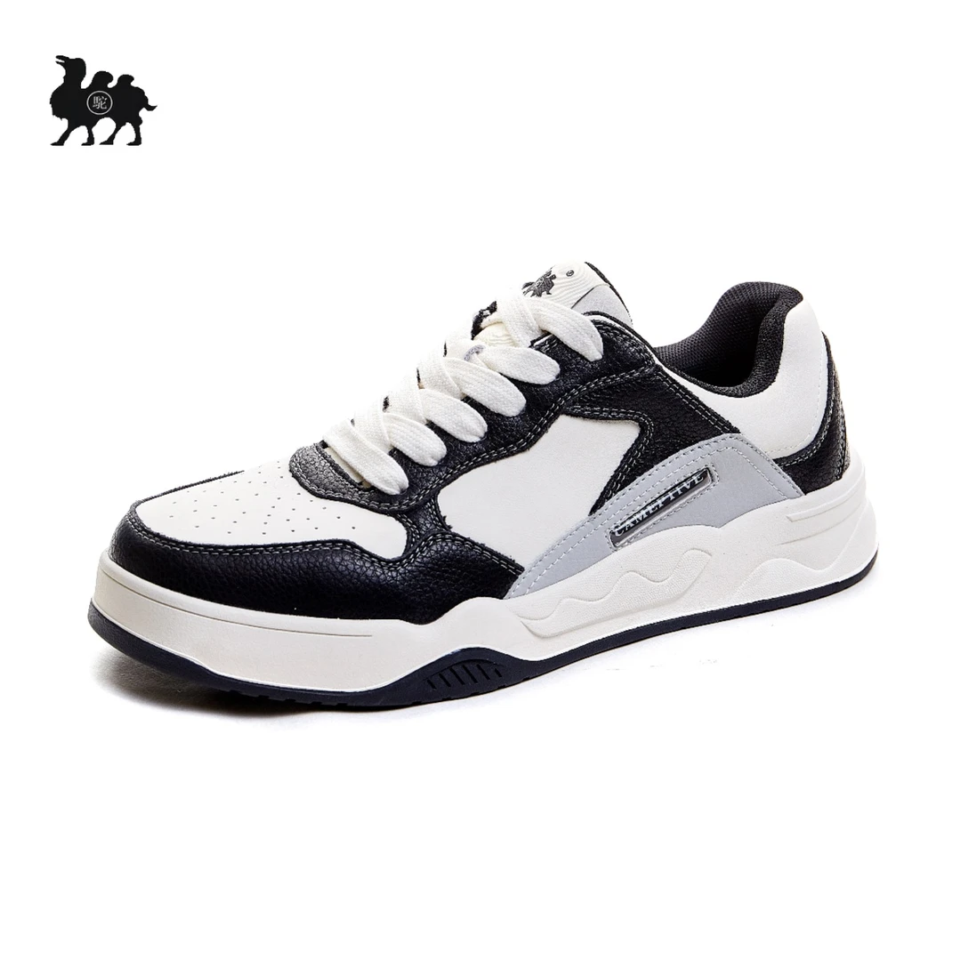 驼男鞋休闲鞋板鞋9189时尚百搭潮鞋圆头牛皮透气低帮男士四季ins